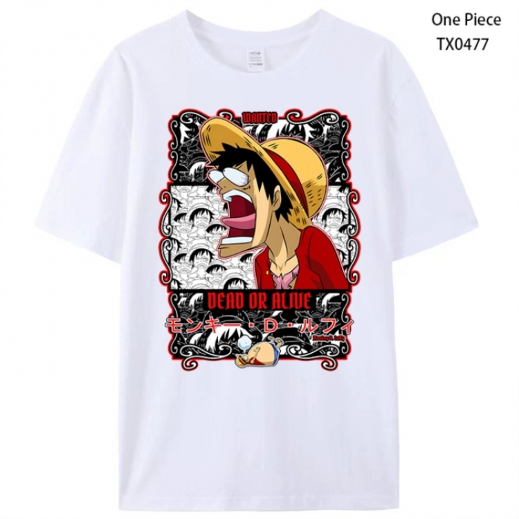 One Piece Anime peripheral printed pure cotton T-shirt from S to 4XL