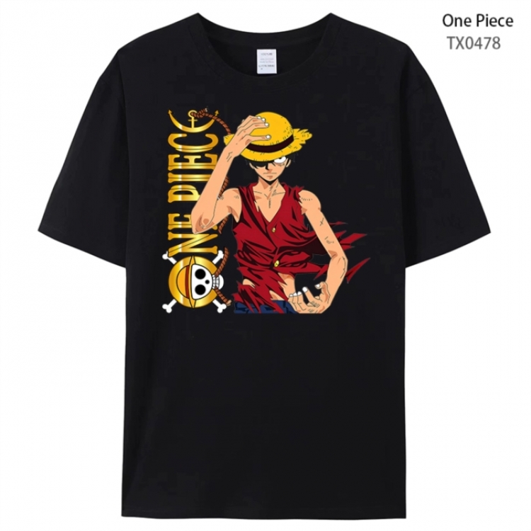 One Piece Anime peripheral printed pure cotton T-shirt from S to 4XL