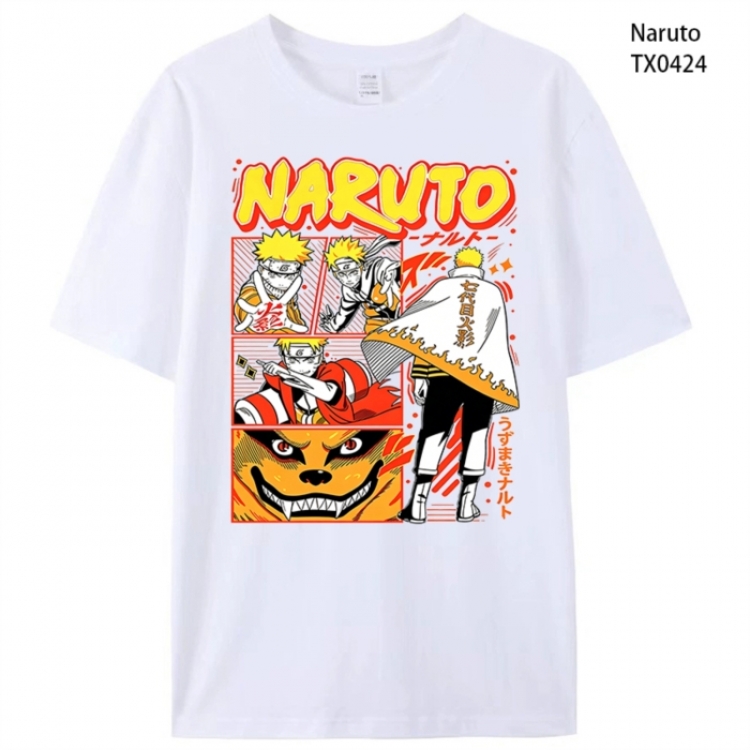 Naruto Anime peripheral printed pure cotton T-shirt from S to 4XL