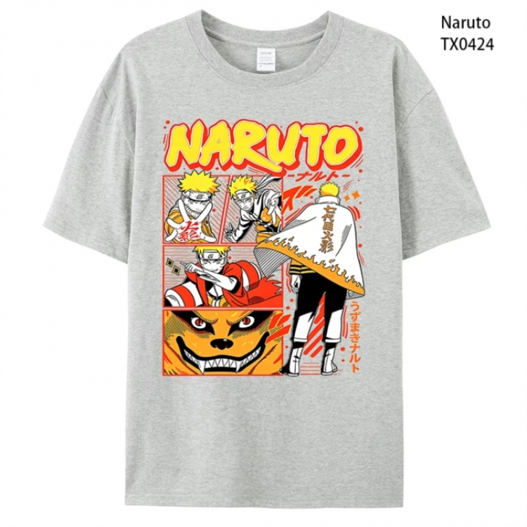 Naruto Anime peripheral printed pure cotton T-shirt from S to 4XL
