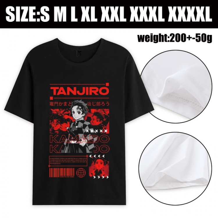 Demon Slayer Kimets Anime printed pure cotton short sleeved T-shirt from S to 4XL