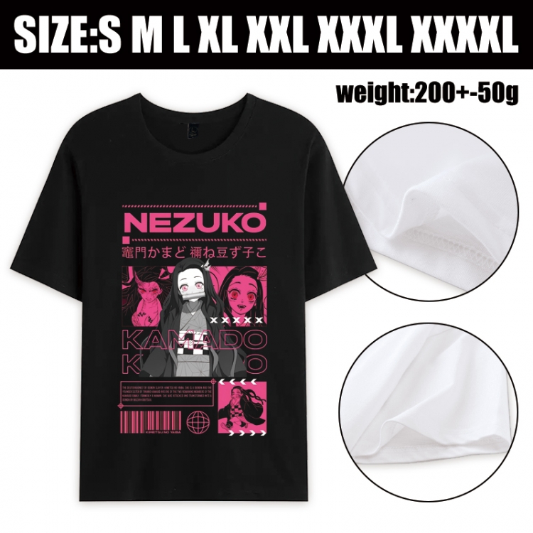 Demon Slayer Kimets Anime printed pure cotton short sleeved T-shirt from S to 4XL