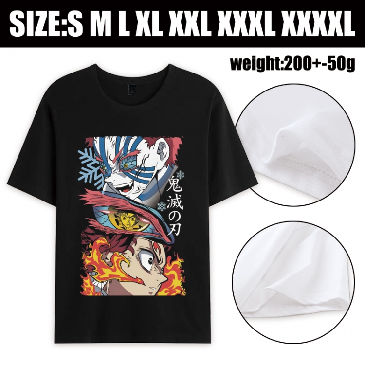 Demon Slayer Kimets Anime printed pure cotton short sleeved T-shirt from S to 4XL
