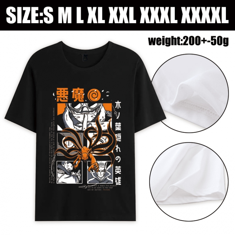 Naruto Anime printed pure cotton short sleeved T-shirt from S to 4XL