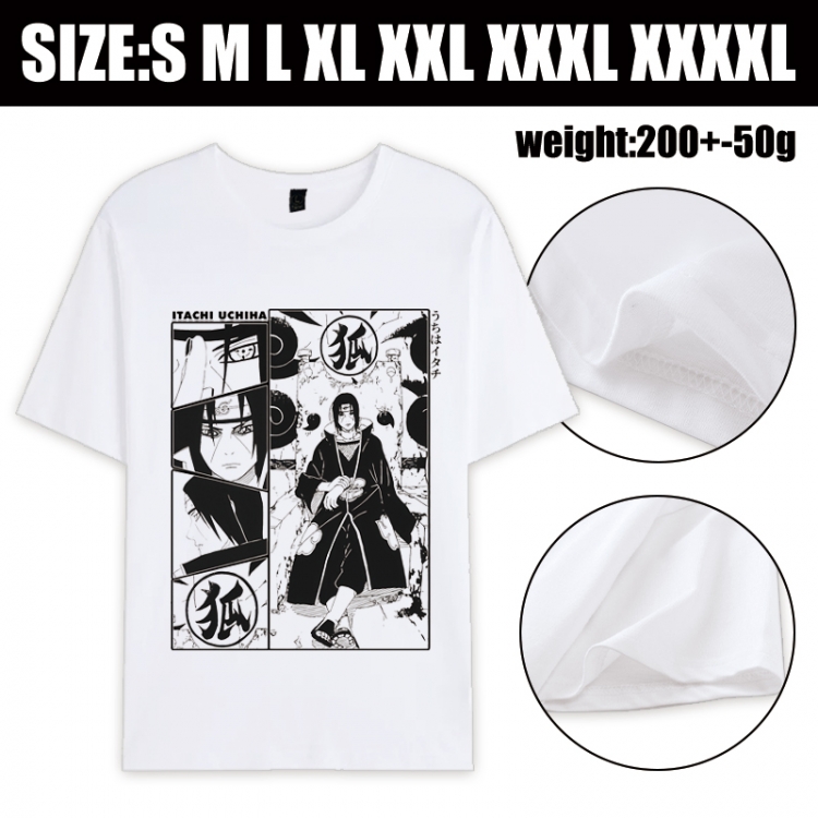 Naruto Anime printed pure cotton short sleeved T-shirt from S to 4XL