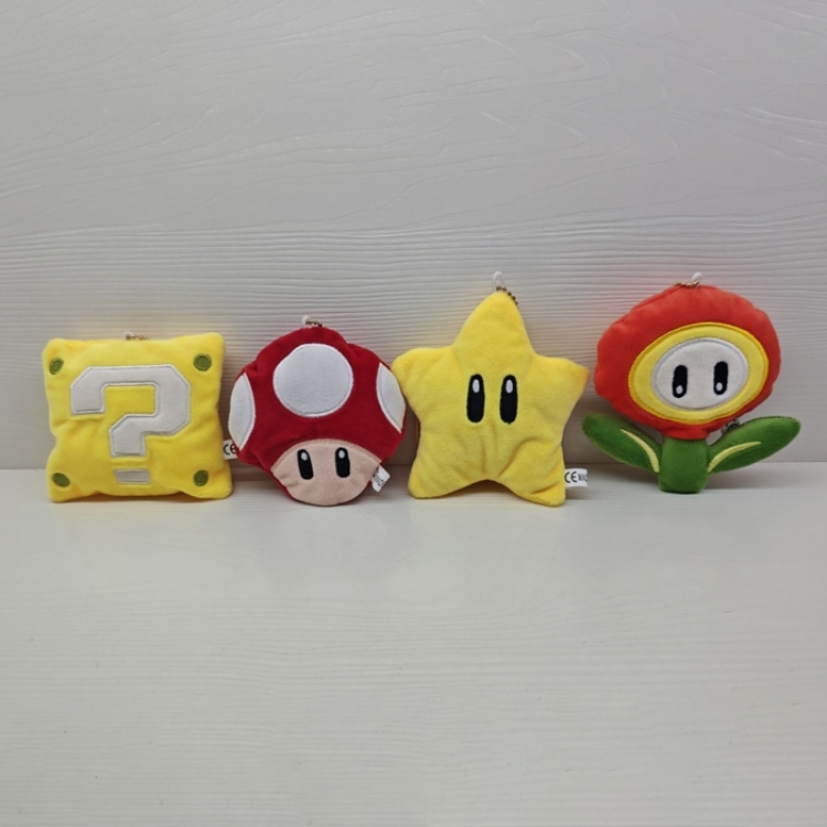 Super Mario Anime-themed plush toys, keychains, and zero-wallet figurines10CM a set of 4