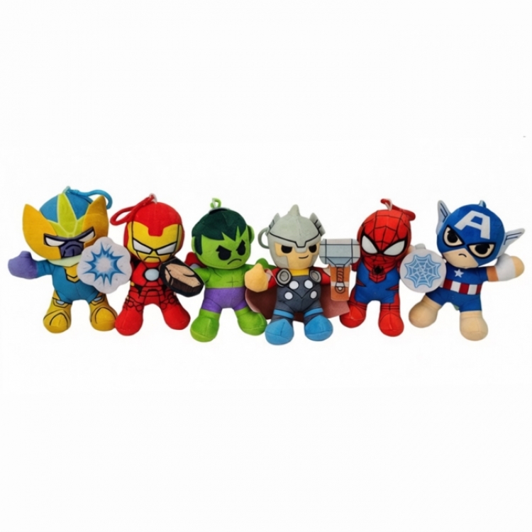 Marvel Anime peripheral plush toy pendant 10CM a set of 6  Minimum order of 4