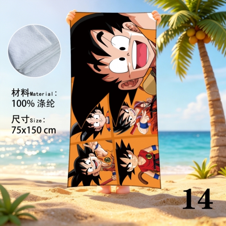 One Piece Anime peripheral beach towel sweatshirt 75x150cm