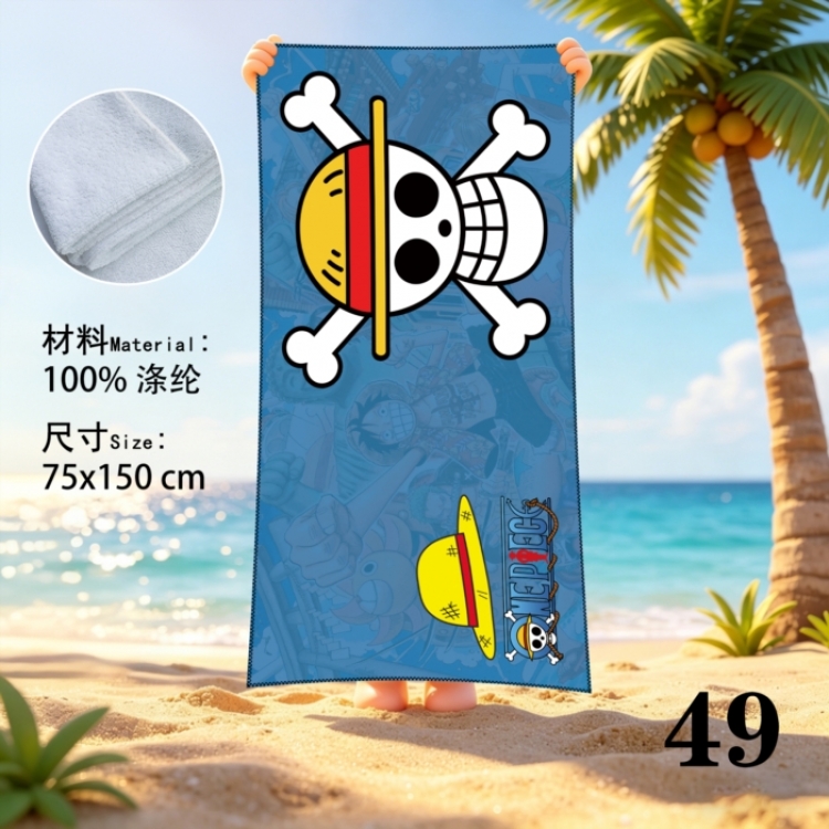 One Piece Anime peripheral beach towel sweatshirt 75x150cm
