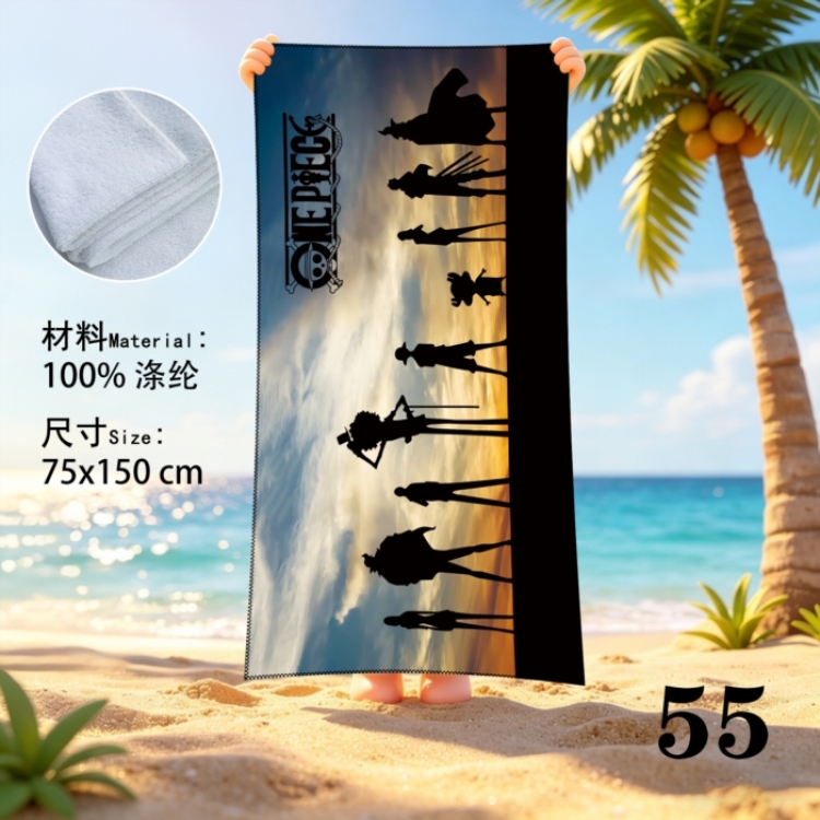 One Piece Anime peripheral beach towel sweatshirt 75x150cm