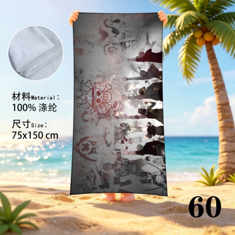 One Piece Anime peripheral beach towel sweatshirt 75x150cm
