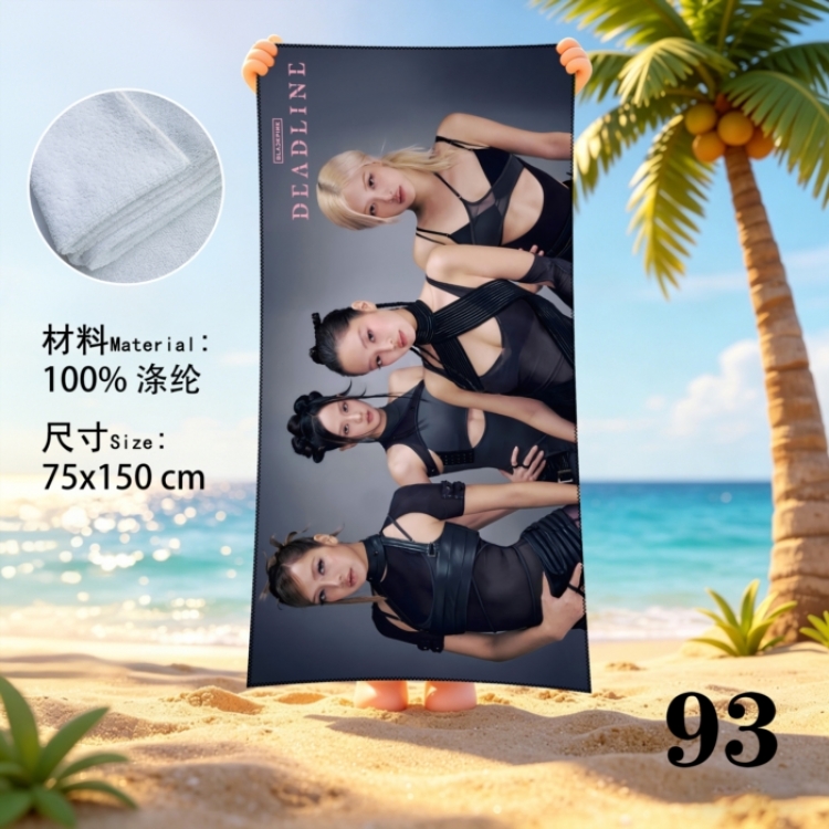 BLACK PINK Anime peripheral beach towel sweatshirt 75x150cm