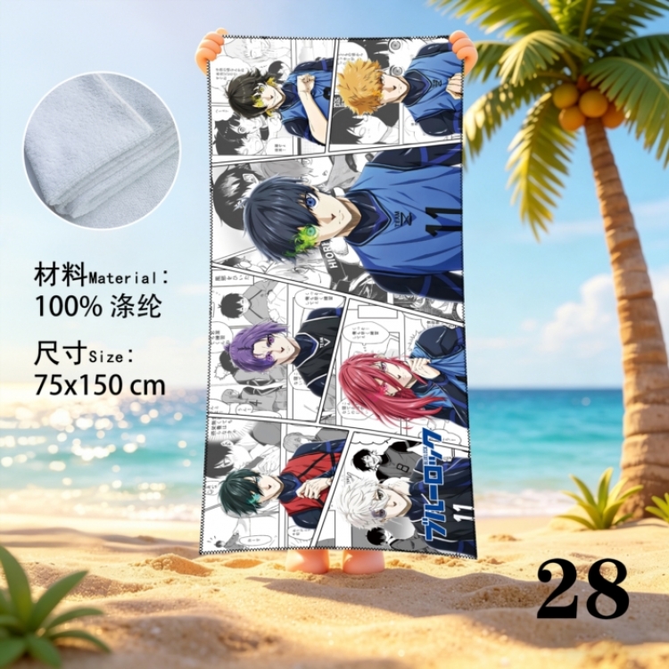 BLUE LOCK Anime peripheral beach towel sweatshirt 75x150cm