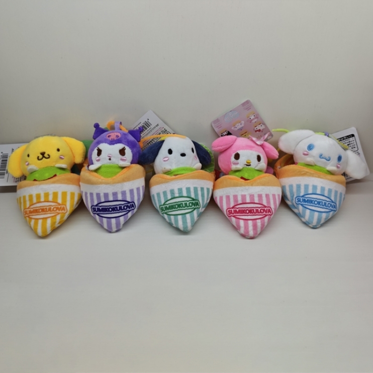 Sanrio Anime peripheral plush toy figurine pendant 10CM a set of 5