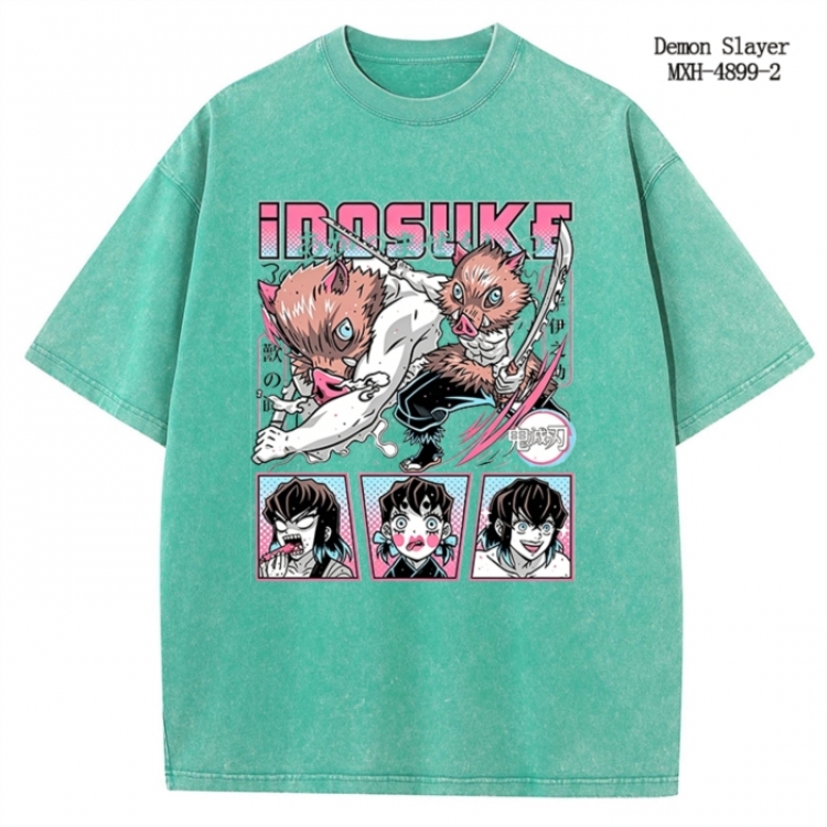 Demon Slayer Kimets Anime peripheral pure cotton washed and worn T-shirt from S to 2XL
