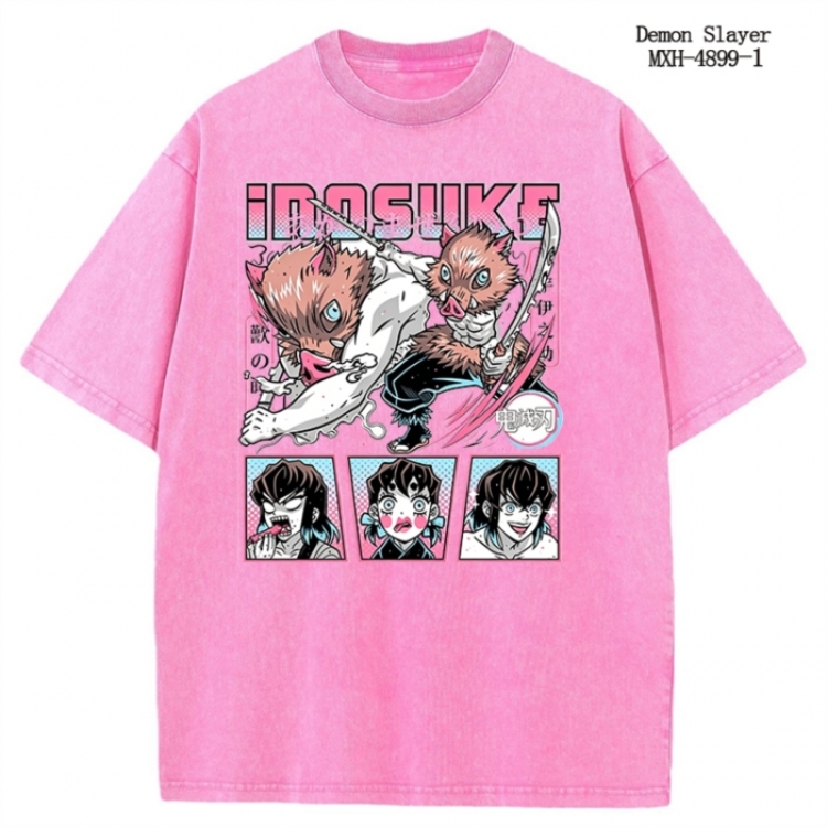 Demon Slayer Kimets Anime peripheral pure cotton washed and worn T-shirt from S to 2XL