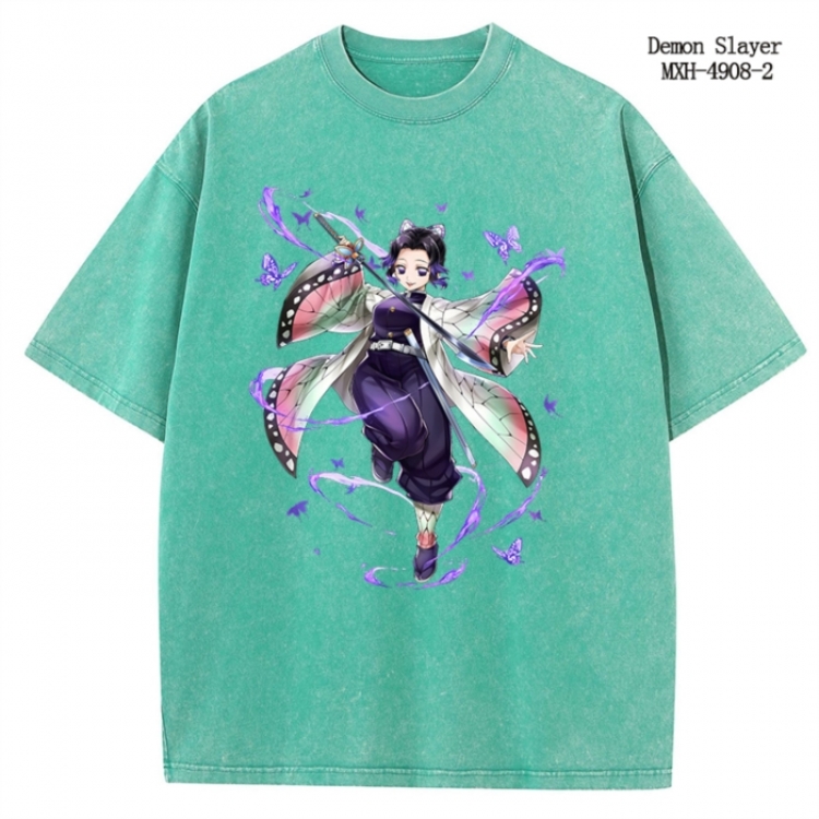 Demon Slayer Kimets Anime peripheral pure cotton washed and worn T-shirt from S to 2XL
