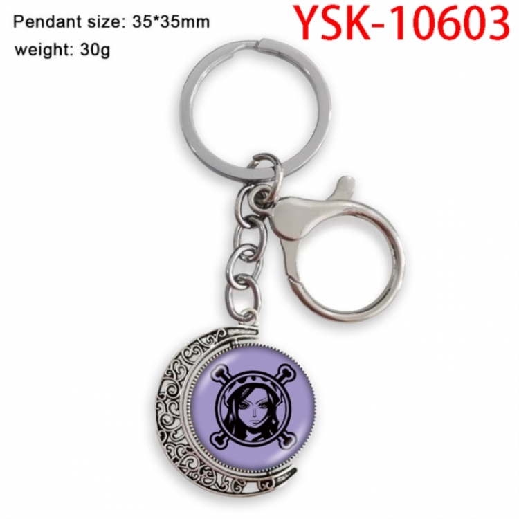One Piece Anime double-sided crystal rotating gemstone keychain pendant price for 5 pcs