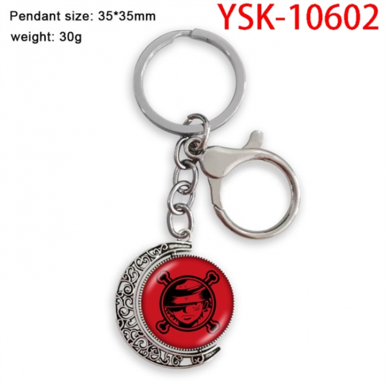 One Piece Anime double-sided crystal rotating gemstone keychain pendant price for 5 pcs