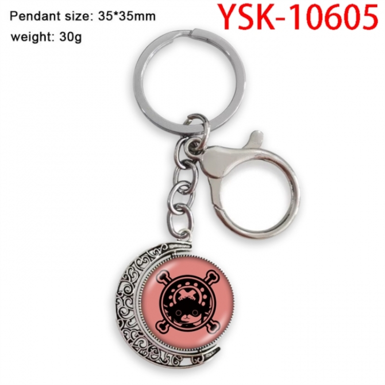 One Piece Anime double-sided crystal rotating gemstone keychain pendant price for 5 pcs