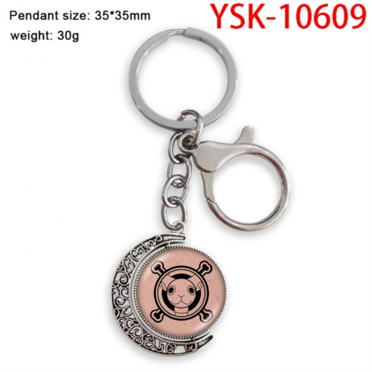 One Piece Anime double-sided crystal rotating gemstone keychain pendant price for 5 pcs