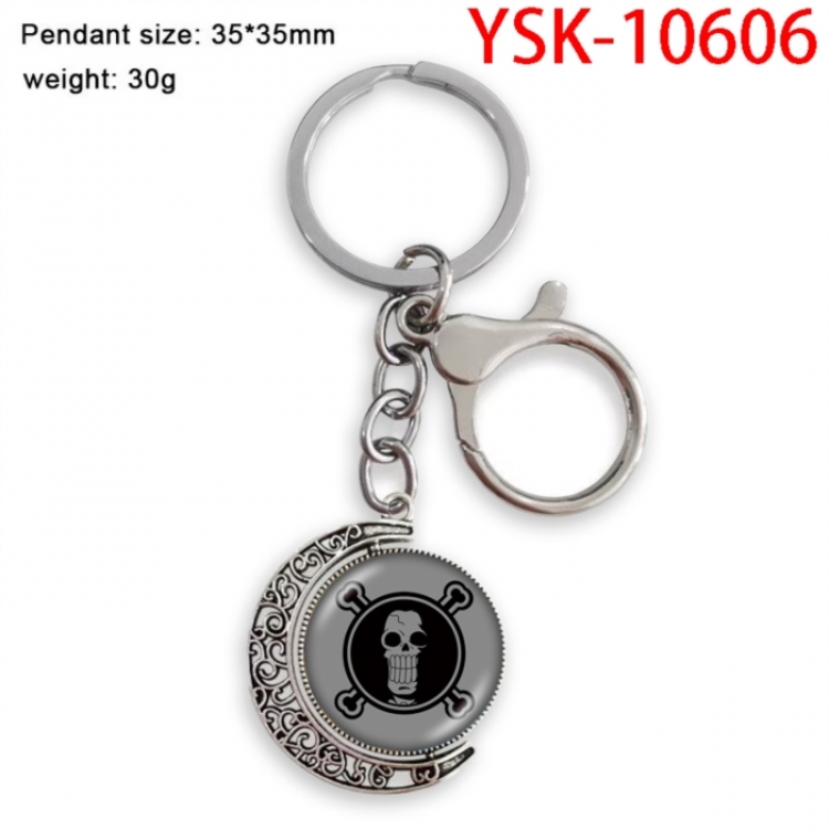 One Piece Anime double-sided crystal rotating gemstone keychain pendant price for 5 pcs
