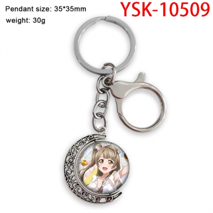 LoveLive Anime double-sided crystal rotating gemstone keychain pendant price for 5 pcs