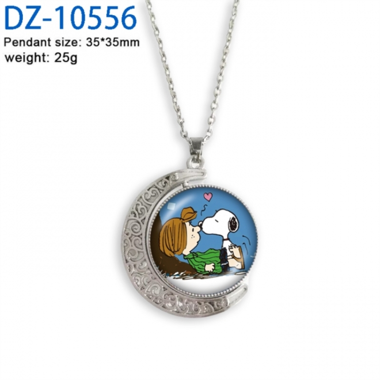 SNOOPY Anime Double sided Crystal Rotating Gem Necklace price for 5 pcs