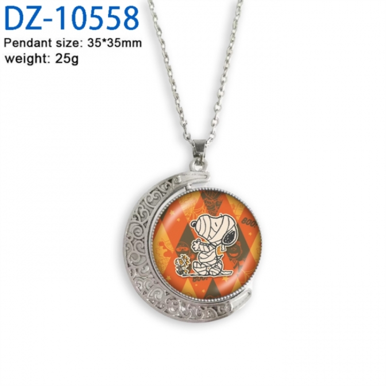 SNOOPY Anime Double sided Crystal Rotating Gem Necklace price for 5 pcs