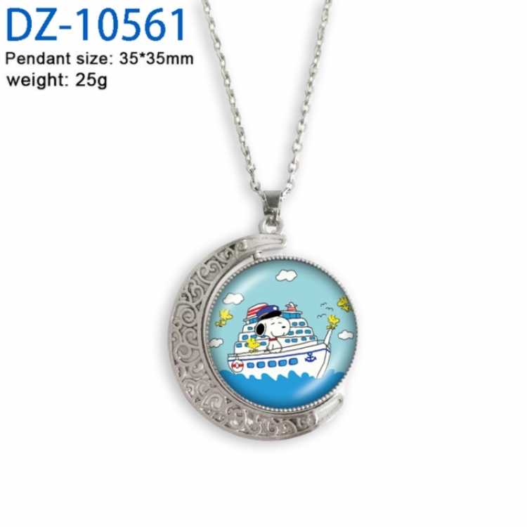 SNOOPY Anime Double sided Crystal Rotating Gem Necklace price for 5 pcs