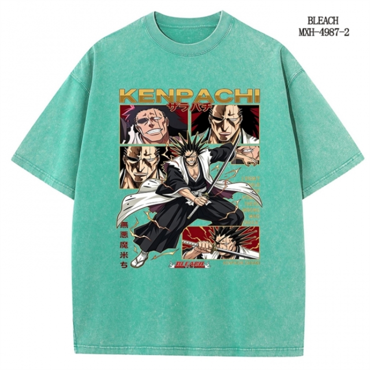 Bleach Anime peripheral pure cotton washed and worn T-shirt from S to 2XL