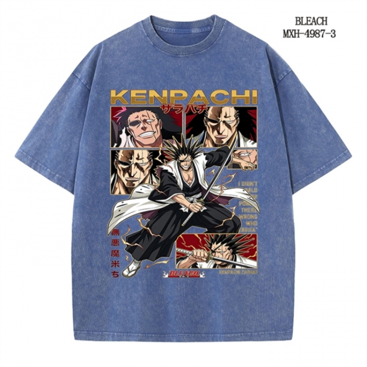 Bleach Anime peripheral pure cotton washed and worn T-shirt from S to 2XL