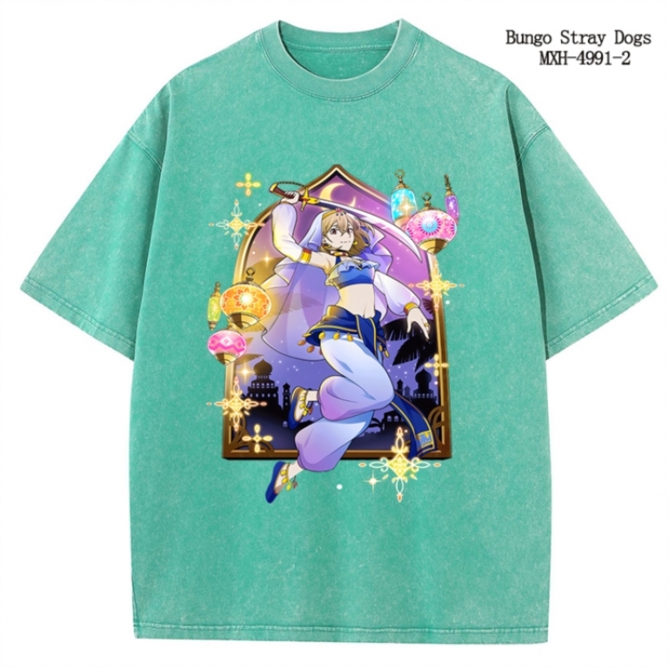 Bungo Stray Dogs Anime peripheral pure cotton washed and worn T-shirt from S to 2XL