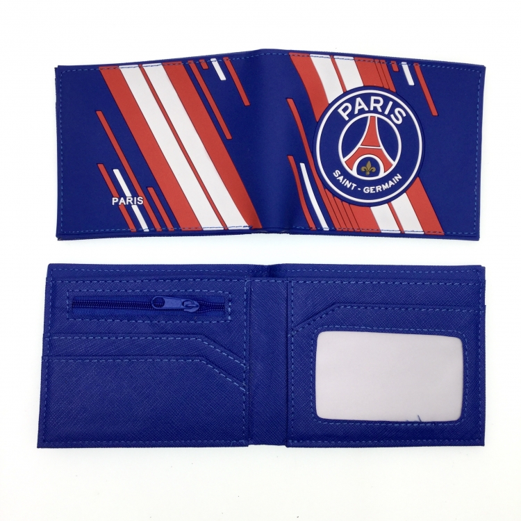 Football Anime peripheral PVC adhesive surface short style folding wallet