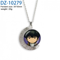 Gintama Anime Double sided Crystal Rotating Gem Necklace price for 5 pcs