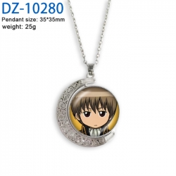 Gintama Anime Double sided Crystal Rotating Gem Necklace price for 5 pcs