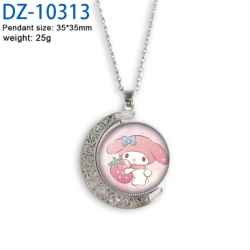 Sanrio Anime Double sided Crystal Rotating Gem Necklace price for 5 pcs