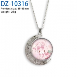 Sanrio Anime Double sided Crystal Rotating Gem Necklace price for 5 pcs