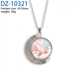 Sanrio Anime Double sided Crystal Rotating Gem Necklace price for 5 pcs