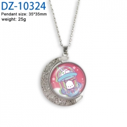 Sanrio Anime Double sided Crystal Rotating Gem Necklace price for 5 pcs