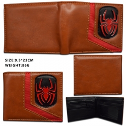 Spiderman  Hardware PU wallet short two-fold wallet 9.5X23.5CM  76G