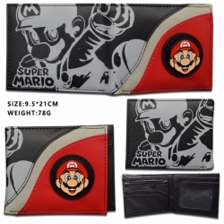 Super Mario Rotating Hardware PU Short Foldover Wallet 9.5X21CM 78G