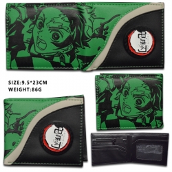 Demon Slayer Kimets Rotating Hardware PU Short Foldover Wallet 9.5X21CM 78G