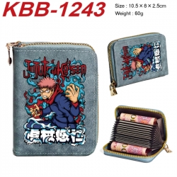 Jujutsu Kaisen Anime-themed bank card zipper cardholder with dimensions 10.5x8x2.5cm