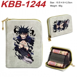 Jujutsu Kaisen Anime-themed bank card zipper cardholder with dimensions 10.5x8x2.5cm