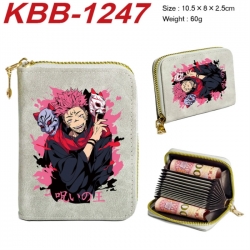 Jujutsu Kaisen Anime-themed bank card zipper cardholder with dimensions 10.5x8x2.5cm