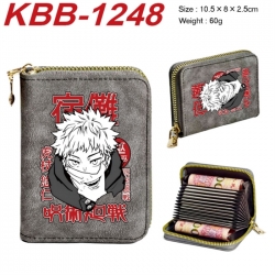 Jujutsu Kaisen Anime-themed bank card zipper cardholder with dimensions 10.5x8x2.5cm