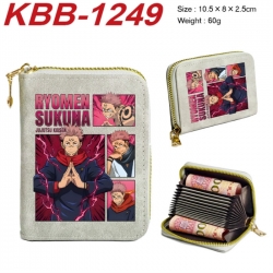 Jujutsu Kaisen Anime-themed bank card zipper cardholder with dimensions 10.5x8x2.5cm