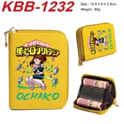 My Hero Academia Anime-themed bank card zipper cardholder with dimensions 10.5x8x2.5cm