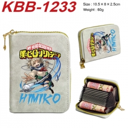My Hero Academia Anime-themed bank card zipper cardholder with dimensions 10.5x8x2.5cm